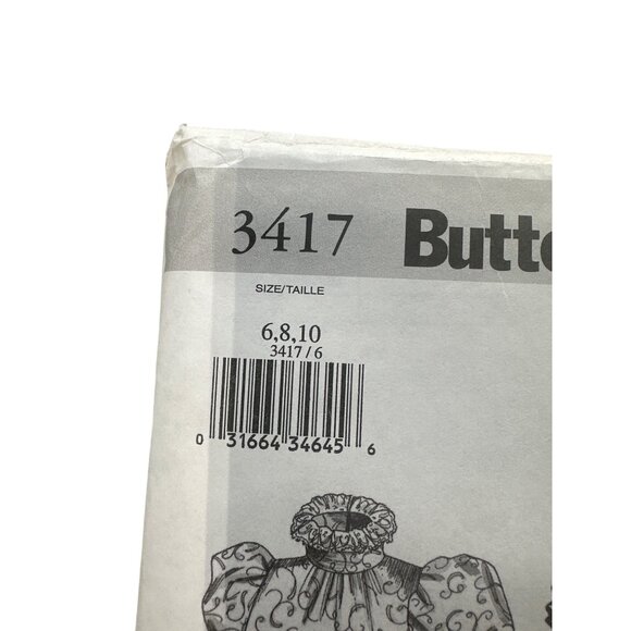 Butterick 3417 Misses Blouse Size 6 8 10 Sash Detachable Collar Sewing Pattern - Picture 2 of 6